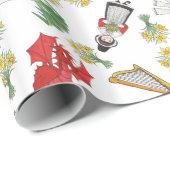 包装紙: ウェールズの紋章、ドラゴン、ラッパスイセン ラッピングペーパー (ロールコーナー)