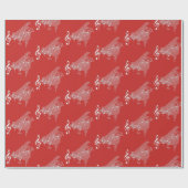 包装紙-グランドピアノおよびスタッフ ラッピングペーパー (フラット)