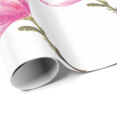 包装紙、ピンクの花スケッチ ラッピングペーパー (ロールコーナー)