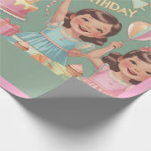 包装紙-ヴィンテージ誕生日パーティラッピング ラッピングペーパー (角)