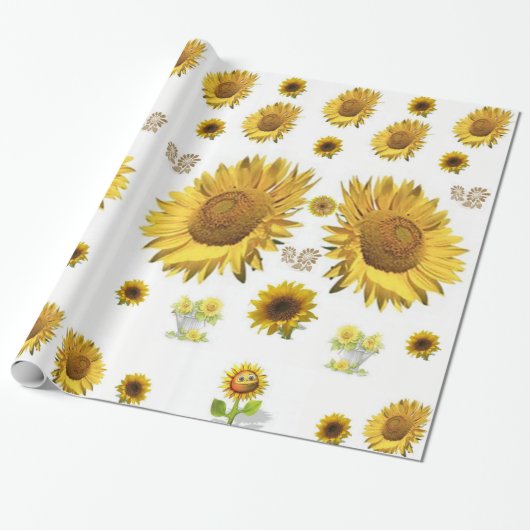 包装紙 向日葵 (アンロールド)
