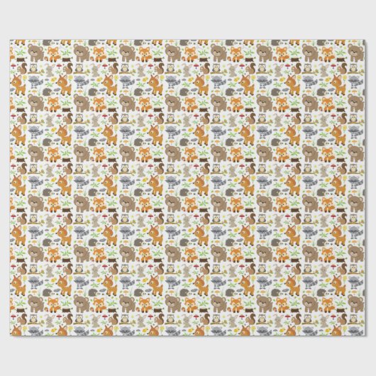 包装紙 – 森林動物2 (フラット)