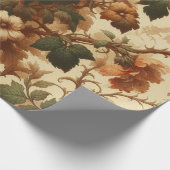 包装紙 – 焦げたオレンジ、クリーム、モスグリーン (角)