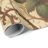 包装紙 – 焦げたオレンジ、クリーム、モスグリーン (ロールコーナー)