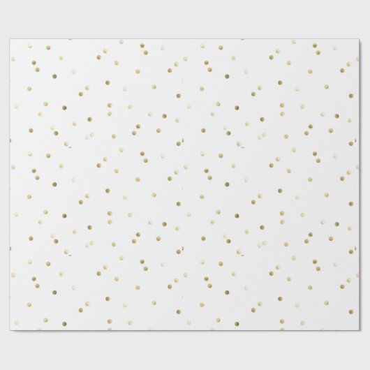 包装紙 - 白地に金色の水玉 (フラット)