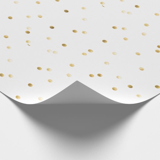 包装紙 - 白地に金色の水玉 (角)