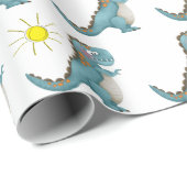 包装紙 - 青い恐竜 (ロールコーナー)