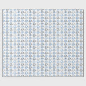 包装紙 - 青と灰色の象 (フラット)