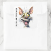 化おもしろい物の犬:チワワを笑う スクエアシール (バッグ)