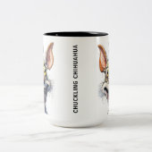 化おもしろい物の犬：チワワを笑う ツートーンマグカップ (中央)