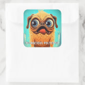 化おもしろい物の犬：好戦的なポルターアップ スクエアシール (バッグ)