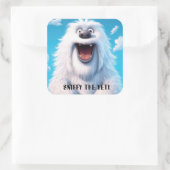 化おもしろい物犬：イェティの匂いを嗅ぐ スクエアシール (バッグ)