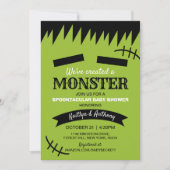 化け物を作った |ハロウィーンベビーシャワー 招待状 (正面)