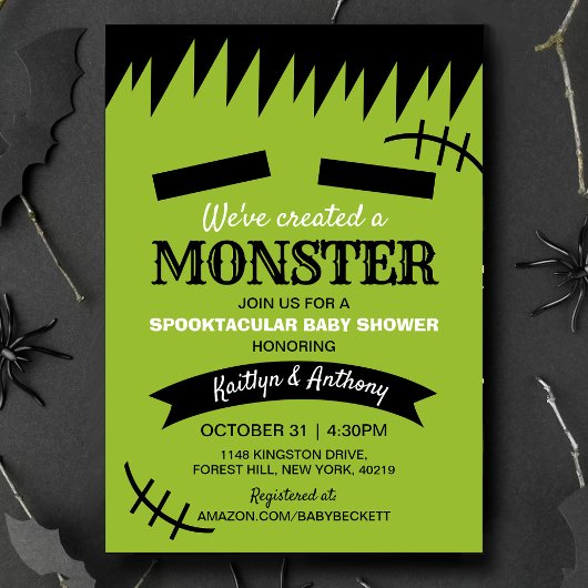 化け物を作った |ハロウィーンベビーシャワー 招待状