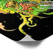 化け物を引き抜く犬サイケデリック婦人 ポスター (角)