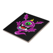 化け物を食べる紫のかわいい人 タイル (側面)