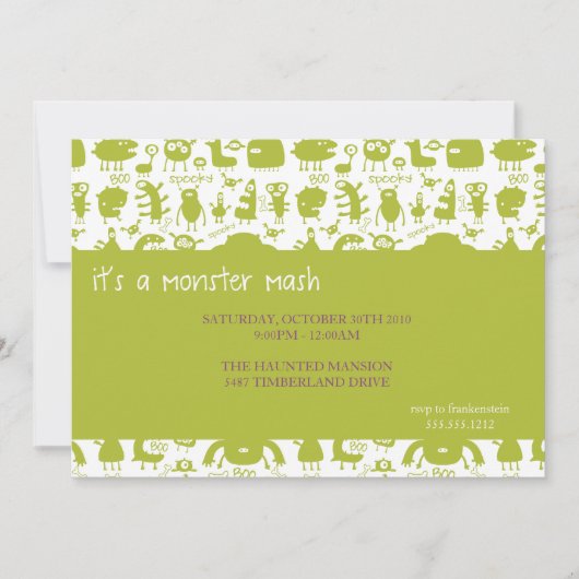 化け物マッシュ{ハローウィンパーティ招待} 招待状 (正面)