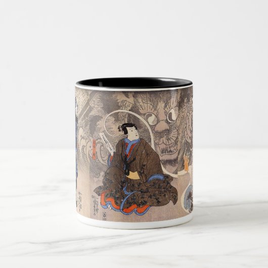 化け猫、巨大な猫の国芳の亡霊、Kuniyoshi ツートーンマグカップ (中央)