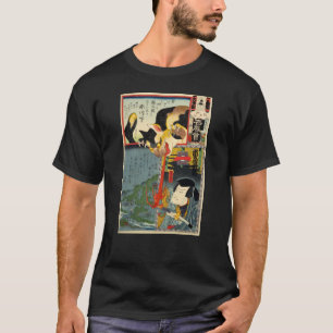 化け猫、豊国モンスター猫、Toyokuni、Ukiyo-e Tシャツ