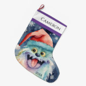 化カラフル物 ラージクリスマスストッキング (正面 (吊り時))