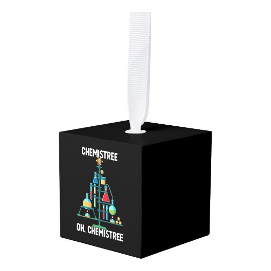 化学おもしろいクリスマスツリー キューブオーナメント (正面アングル)