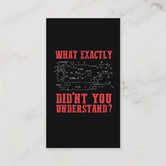 化学おもしろい先生化学者の学生式 名刺 (正面)