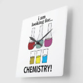 化学おもしろい化学を探している スクエア壁時計 (傾斜)