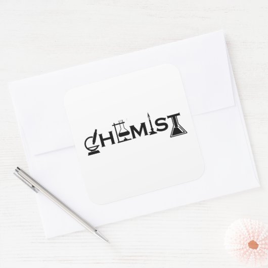 化学おもしろい化学者の賜物 スクエアシール (封筒)