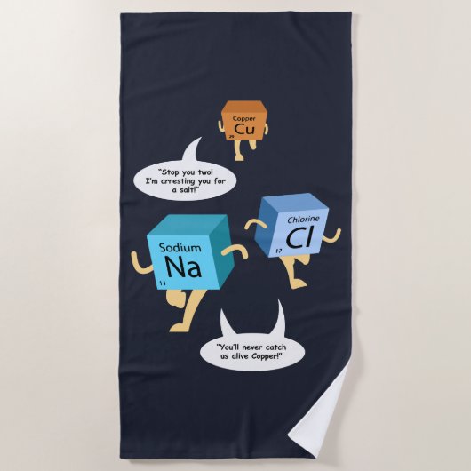 化学おもしろい周期表科学 ビーチタオル (正面)