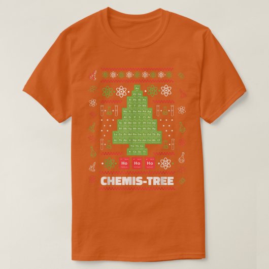化学おもしろい科学クリスマスツリー化学 Tシャツ (デザイン正面)