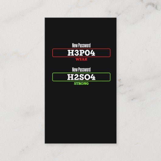 化学おもしろい者の冗談科学者の化学ユーモア 名刺 (正面)