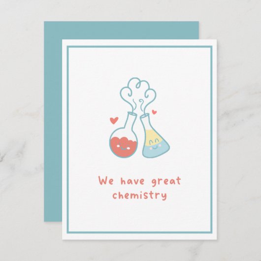 化学かわいフ素晴らしラスケスのバレンタインデー シーズンカード (正面/裏面)