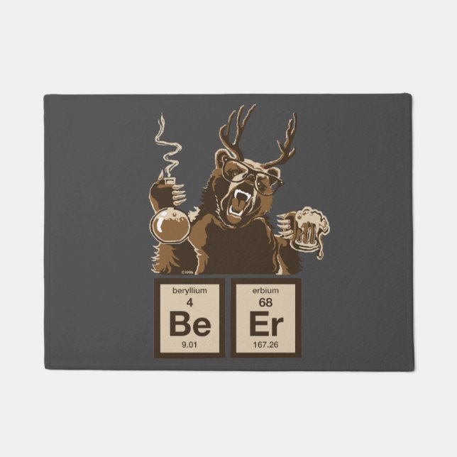 化学くまによって発見されるビール ドアマット (正面)