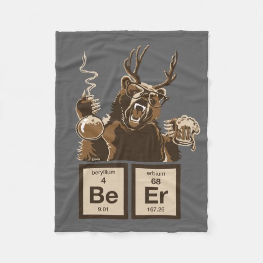 化学くまによって発見されるビール フリースブランケット (正面)