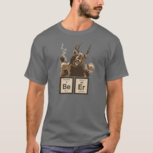 化学くまによって発見されるビール Tシャツ (正面)
