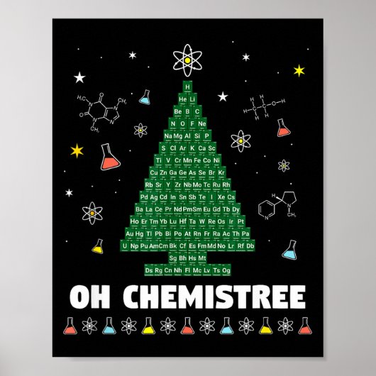 化学のクリスマスツリー 周期表 化学 Christmas T ポスター (正面)
