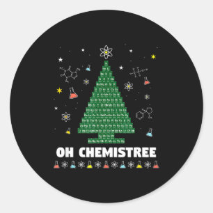 化学のクリスマスツリー 周期表 化学 Christmas T ラウンドシール