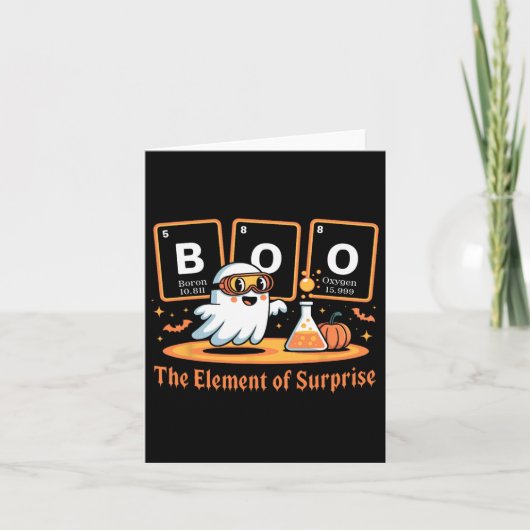 化学のブー 驚きの要素 かわいい化学者 カード (正面)