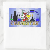 化学のベーカースとフラスコのロゴ 長方形シール (バッグ)