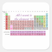 化学の先生 - 元素周期表の科学教師 スクエアシール (正面)
