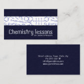 化学の教え講師ブルービジネスカード 名刺 (正面/裏面)