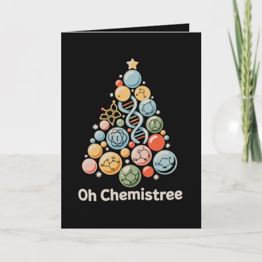 化学の木 科学 化学 ラボ クリスマス Xmas カード (正面)