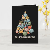 化学の木 科学 化学 ラボ クリスマス Xmas カード (黄色い花)