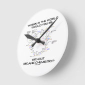 化学はどこにいるオーガニックの？ ラウンド壁時計 (傾斜)