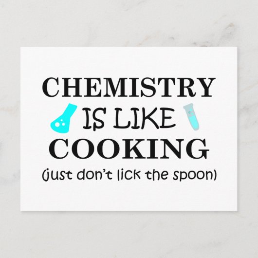 化学はスプーンを舐めないように料理のようなものだ シーズンポストカード (正面)