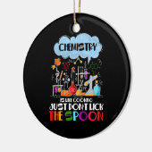 化学は料理だけスプーンを舐めないように セラミックオーナメント (左)