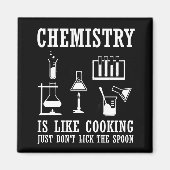 化学は料理化学おもしろい引用文だ マグネット (正面)
