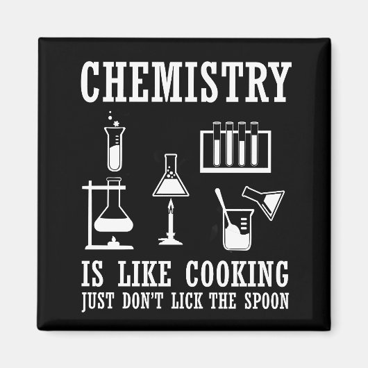 化学は料理化学おもしろい引用文だ マグネット (正面)