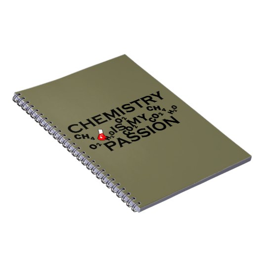 化学は私の情熱の化学者おもしろい引用文だ ノートブック (右側)