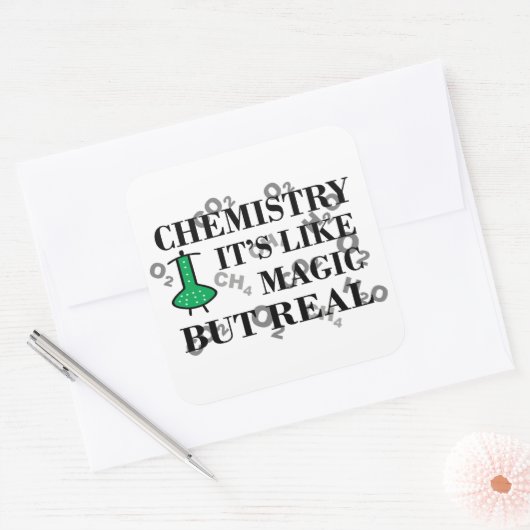 化学は魔法だ実在が スクエアシール (封筒)